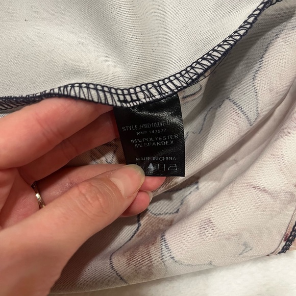 Haute Monde Navy Floral Bodycon Mini Dress - Size Medium - Picture 9 of 9